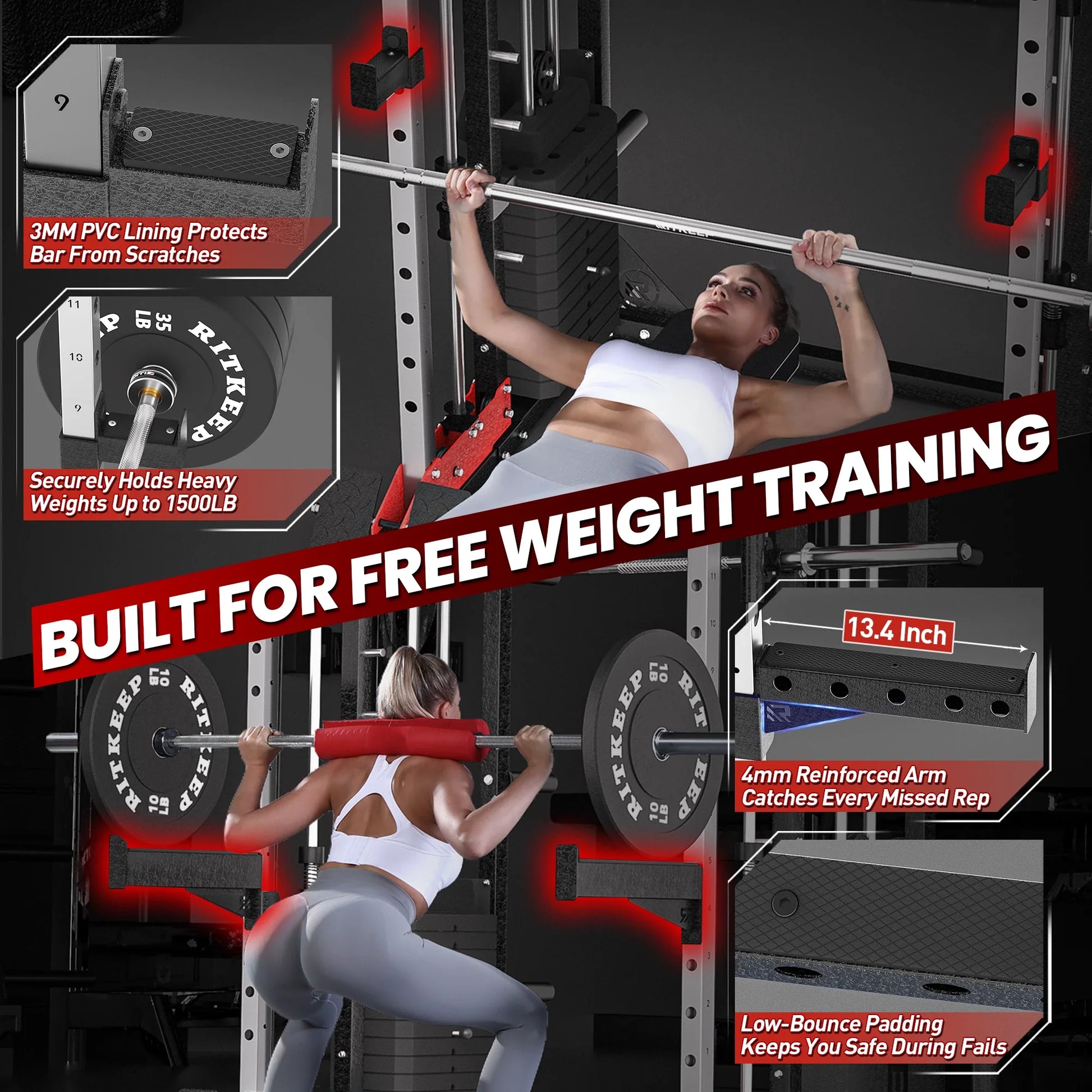 PMAX 5600 Home Gym Smith Machine - Integrated Weight System
